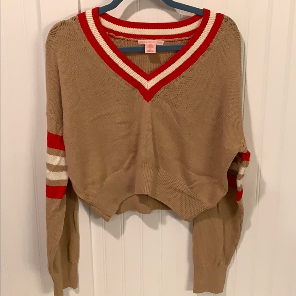 Beige striped urban outfitters sweater